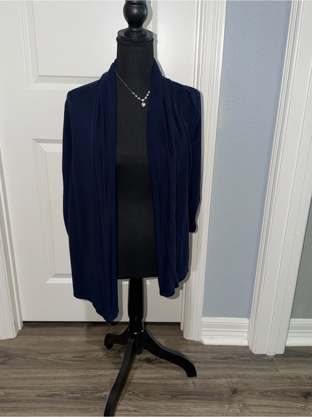 Premise Navy Open-Front Draped Cardigan size 1X